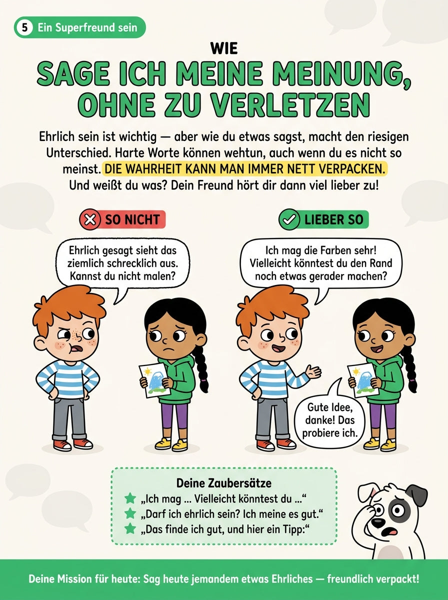 Eine Seite aus dem Buch Finde deine Worte