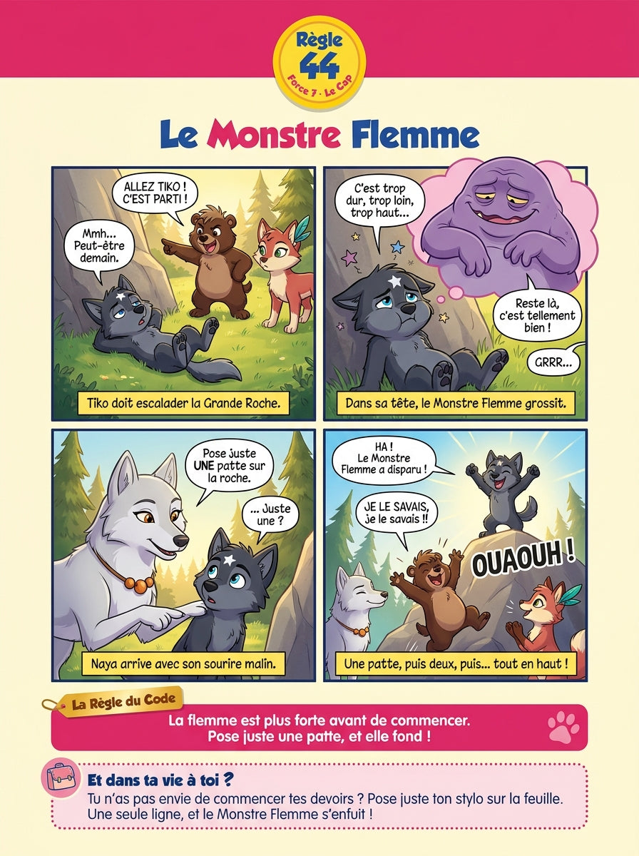 Une page du livre Le Code de la Meute