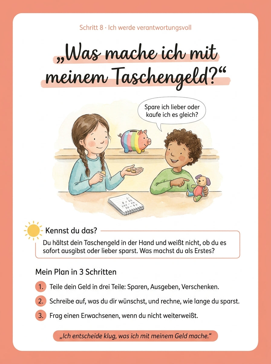 Eine Seite aus dem Buch Ich schaff das!